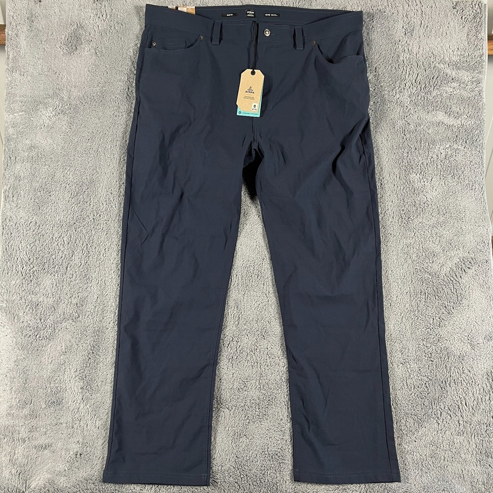 Prana Brion Slim Pant II Mens 42x32 Stormy Night Blue Stretch Hiking Versatile